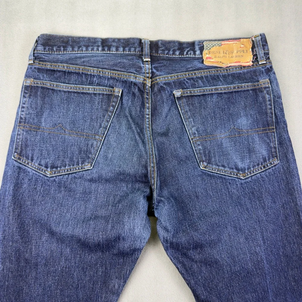 Denim & Supply Ralph Lauren Straight Leg Jeans 36/32 Blue Mens Cotton Denim